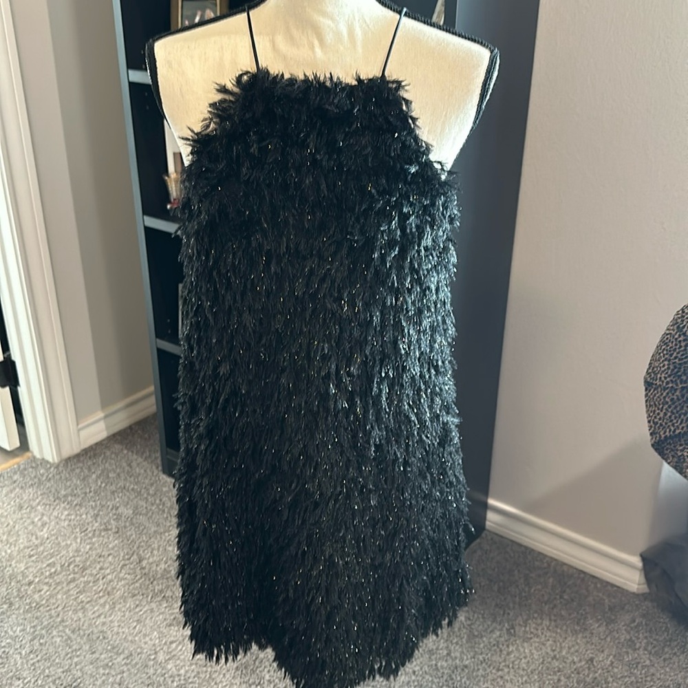 Strappy cocktail dress with shimmering layers